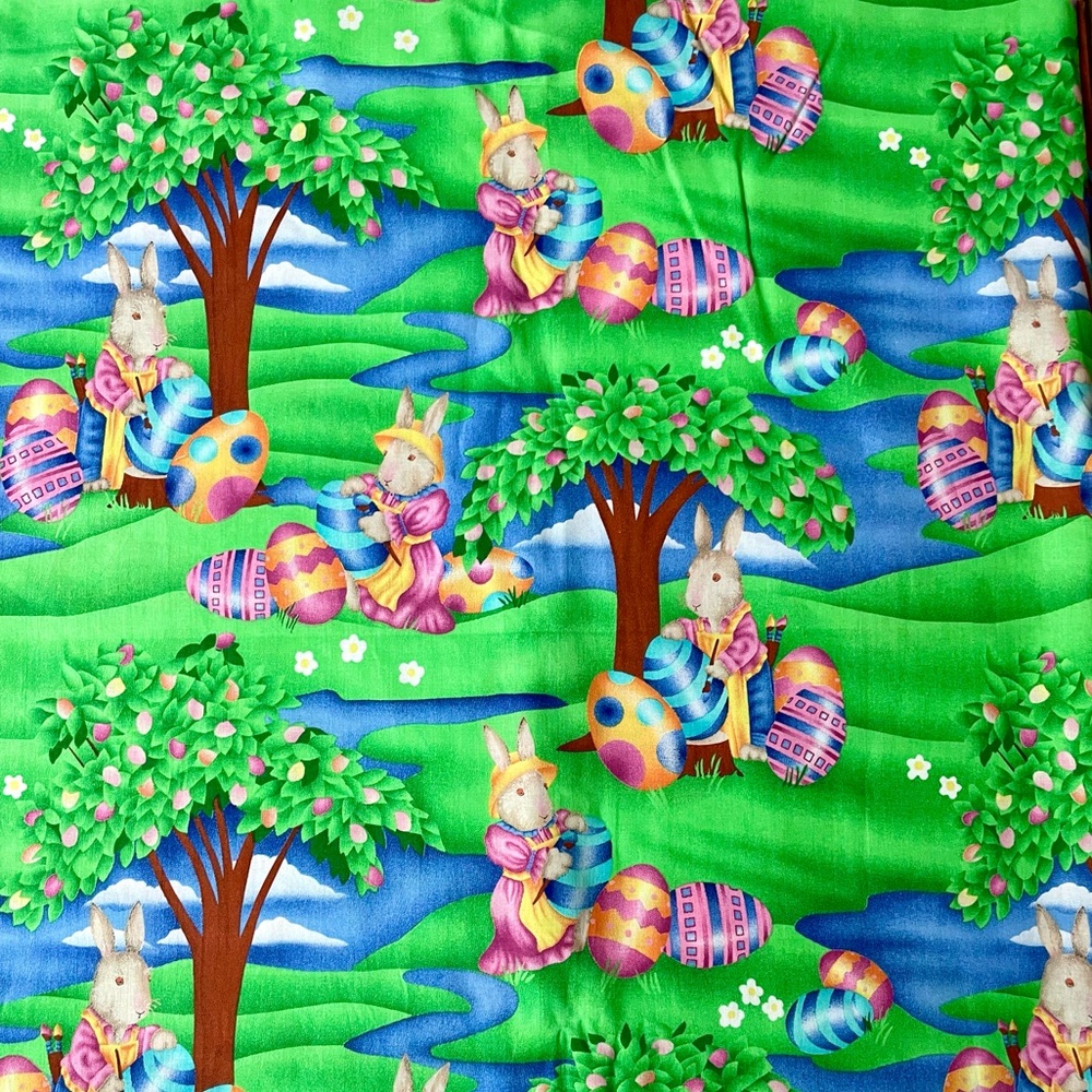 90’s Daisy Kingdom Easter 6869 Bunny Fabric 3.5 Yards High Quality Cotton HTF